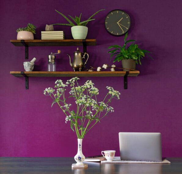 A beetroot colored wall.