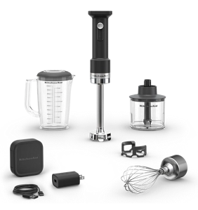 The KitchenAid Go™ Cordless Hand Blender Accessory Bundle with Battery. 