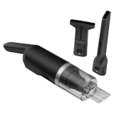 A stand-alone Black Matte KitchenAid Go™ Cordless Kitchen Vacuum with the scraping and crevice tool. 