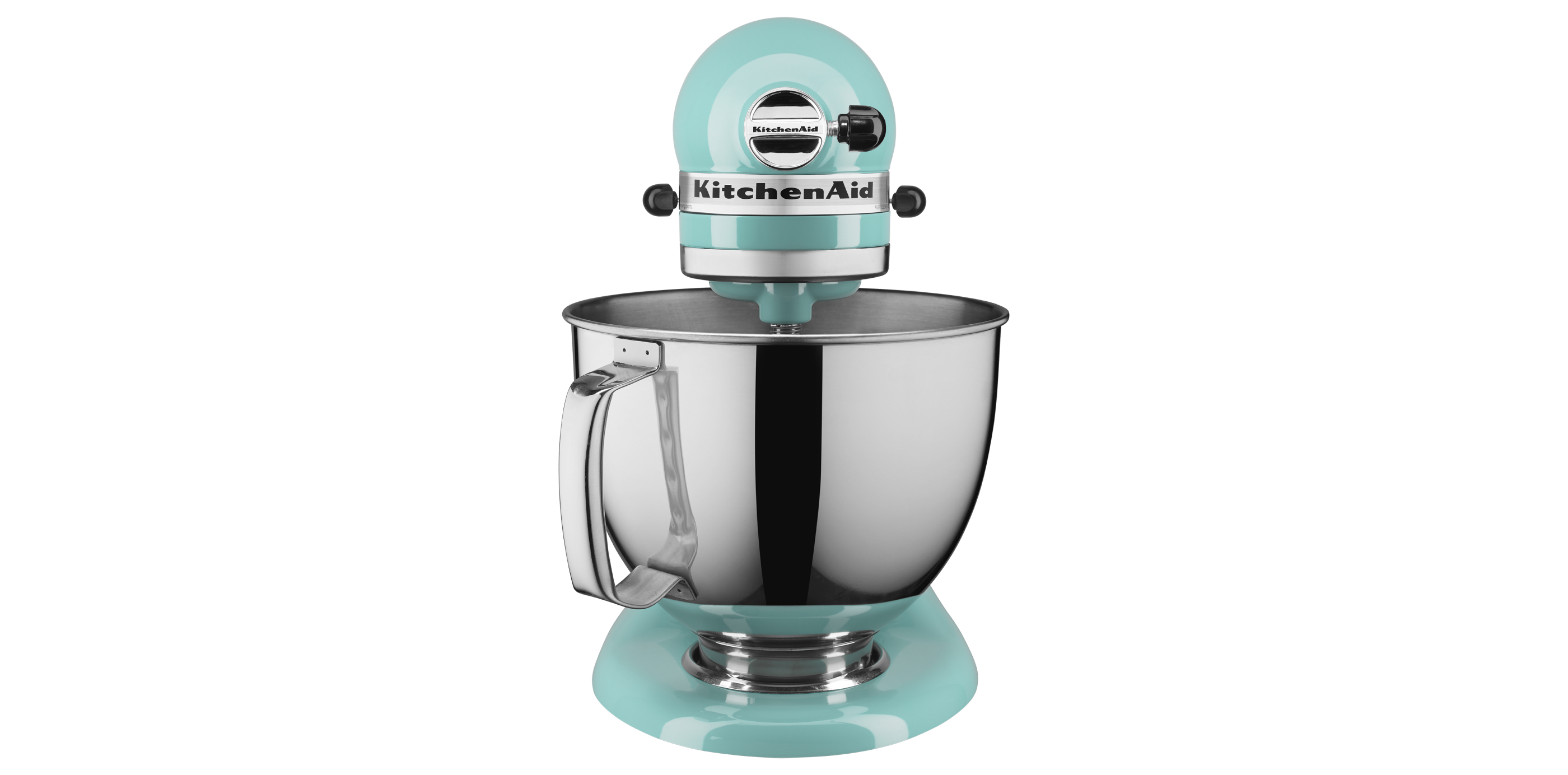 An Artisan® Stand Mixer in Aqua Sky.