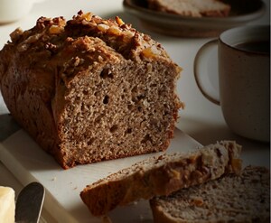 Banana bread with nuts on top