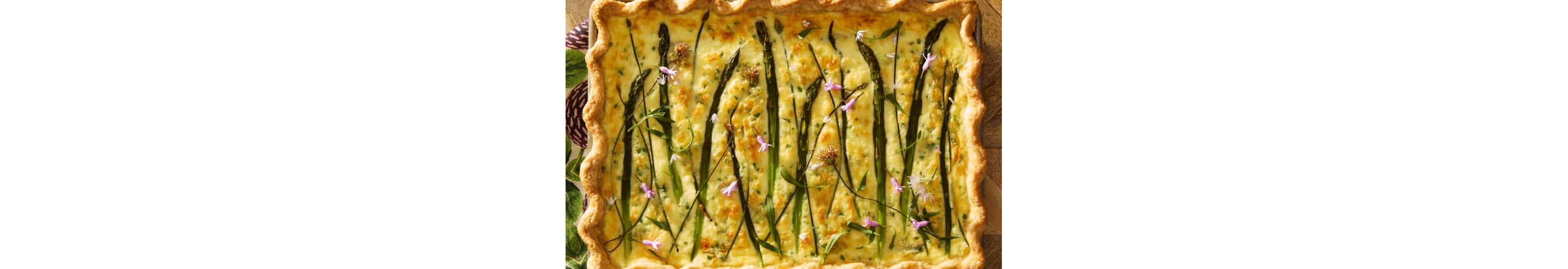 Asparagus and chive quiche.