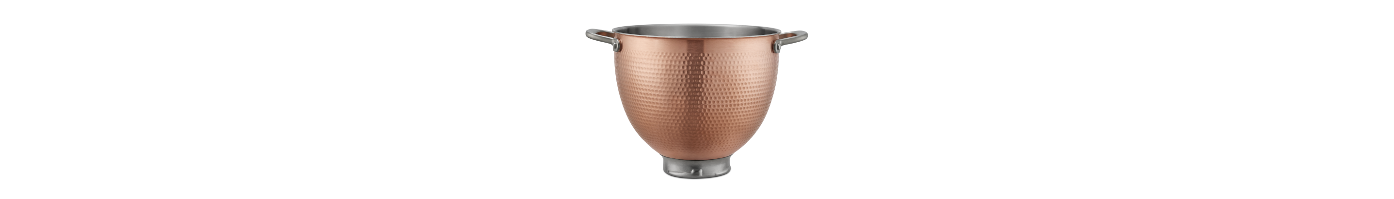 A hammered copper stand mixer bowl.