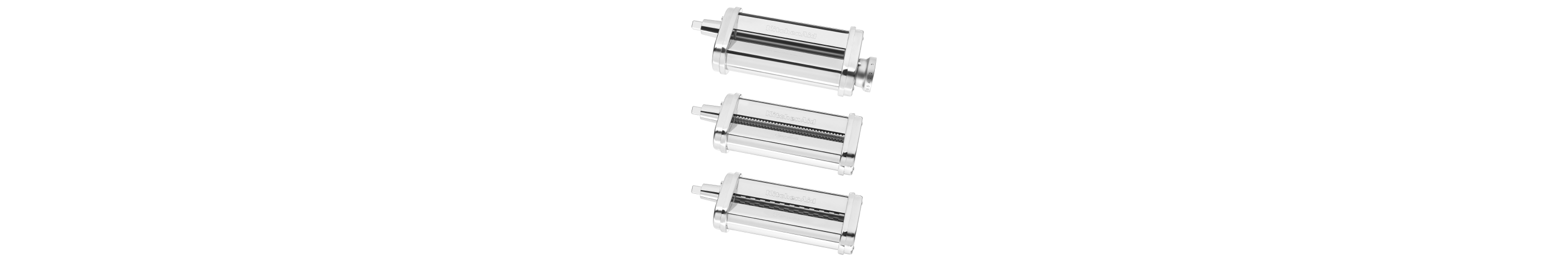 A 3-piece pasta roller and cutter set.