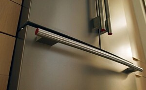 A close up of a KitchenAid® French Door Refrigerator.