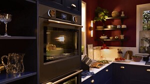 A wall oven installed in a kitchen.