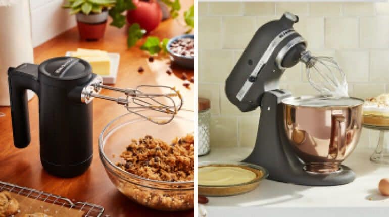 A KitchenAid® Hand Mixer and a Stand Mixer.