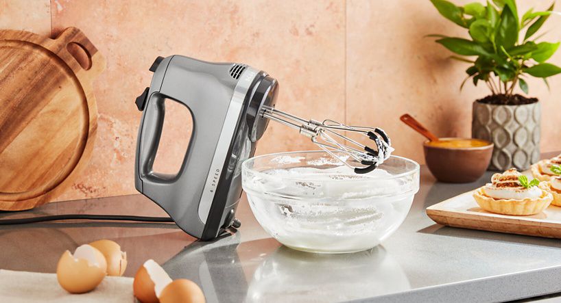 A 6-Speed Hand Mixer with Flex Edge Beaters.
