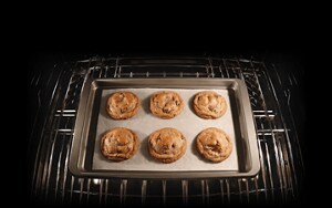 Cookies baking in an oven