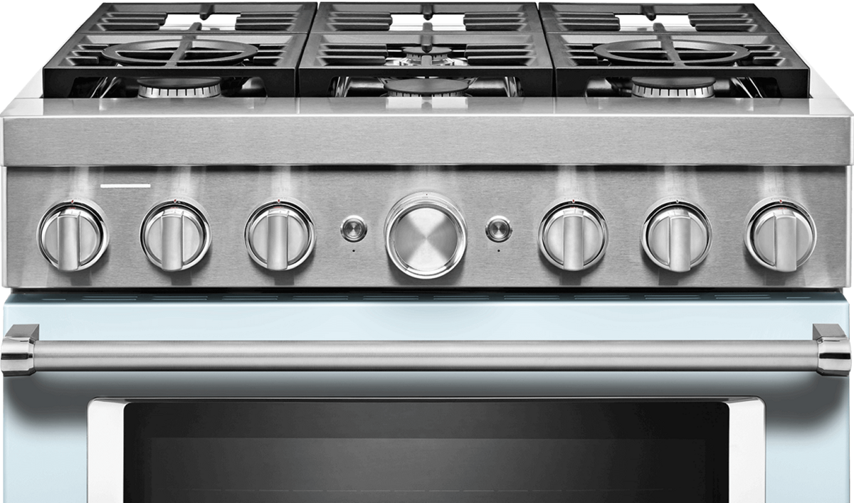 Product shot of misty blue range.