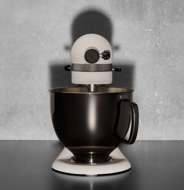 A Limited Edition Stand Mixer with Black Stainless Bowl on a kitchen counter.