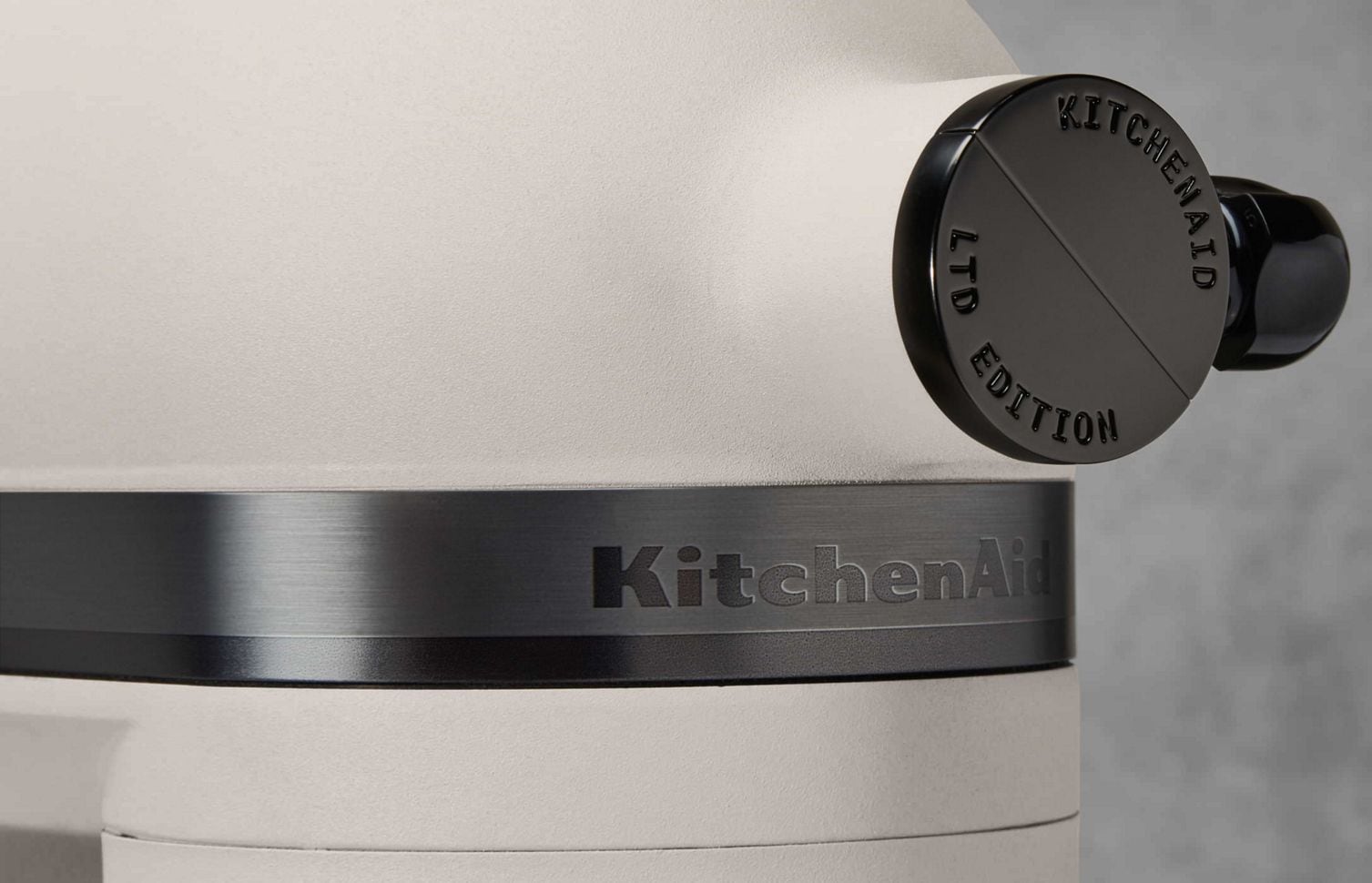 A closeup of the Limited Edition Stand Mixer, focusing on the trim band.
