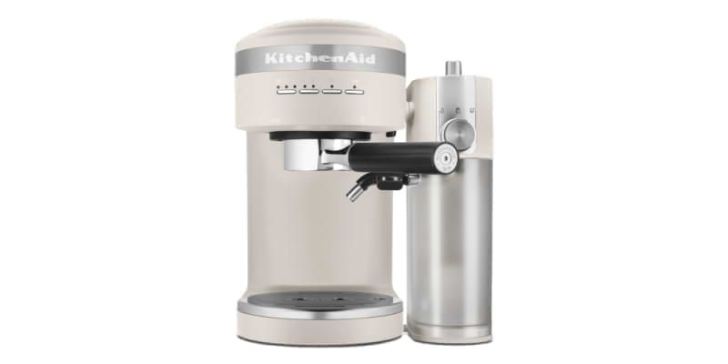 A Semi Automatic Espresso Machine with Automatic Milk Frother Attachment in Milkshake.