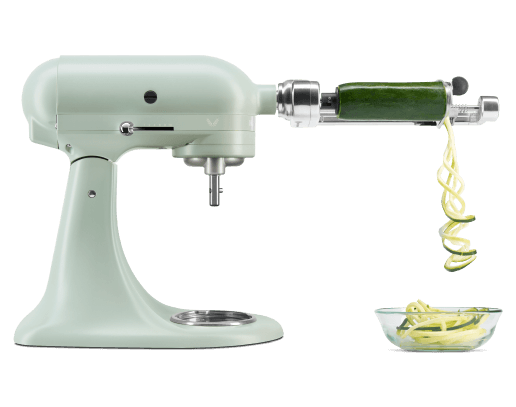 A KitchenAid® Stand Mixer with Spiralizer Attachment.