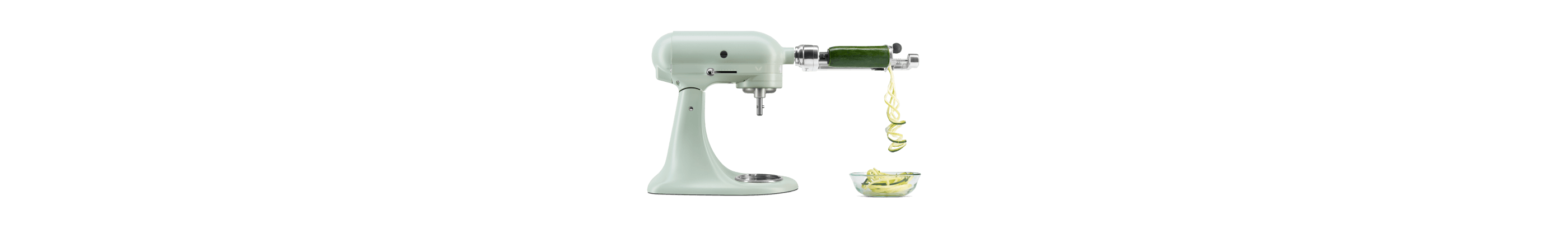 A KitchenAid® Stand Mixer with Spiralizer Attachment.
