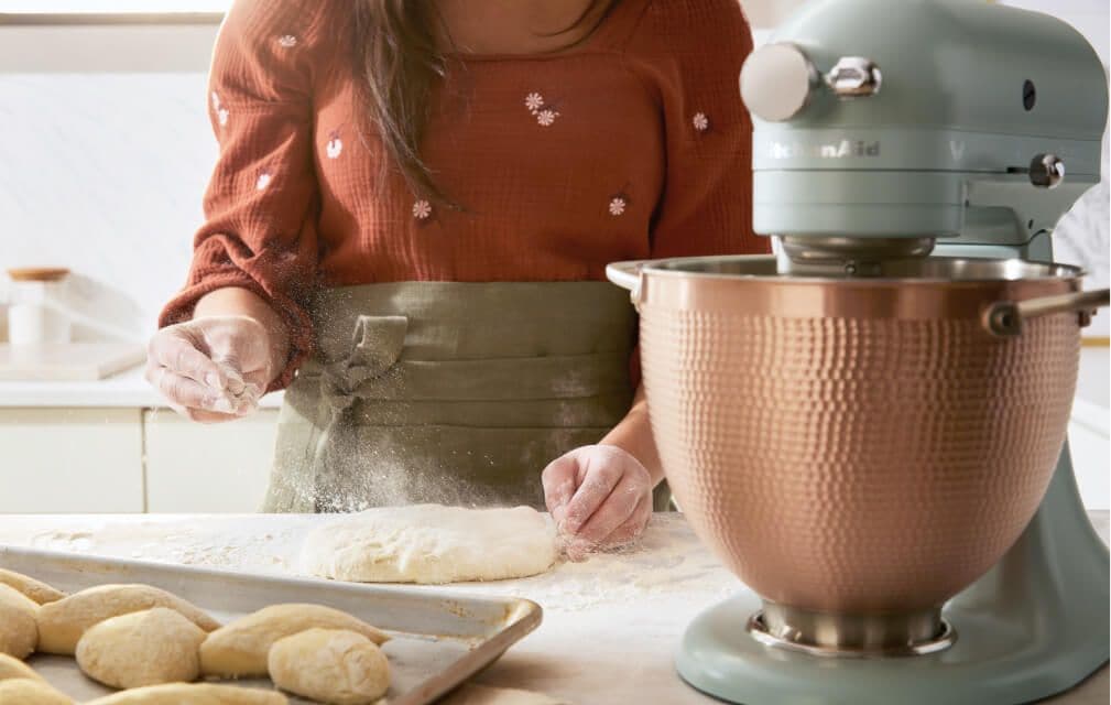 A 2022 Design Series Stand Mixer on a countertop.