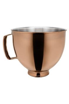 A KitchenAid® 5 Quart Tilt-Head Metallic Finish Stainless Steel Bowl.