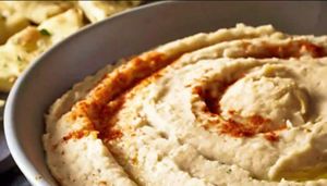 Provencal white bean hummus in a bowl.