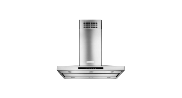 A KitchenAid® 42" Island-Mount, 3-Speed Canopy Hood.