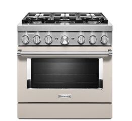KitchenAid® Smart Commercial-Style Dual Fuel Range in Milkshake.