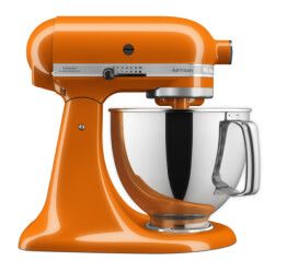 KitchenAid® Artisan® Series 5 Quart Tilt-Head Stand Mixer in Honey.