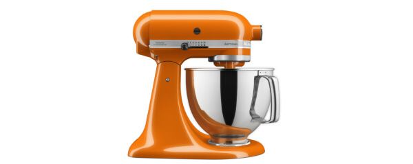 KitchenAid® Artisan® Series 5 Quart Tilt-Head Stand Mixer in Honey.