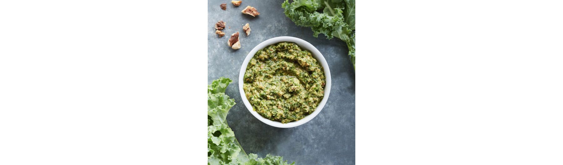 Bowl of kale walnut pesto.