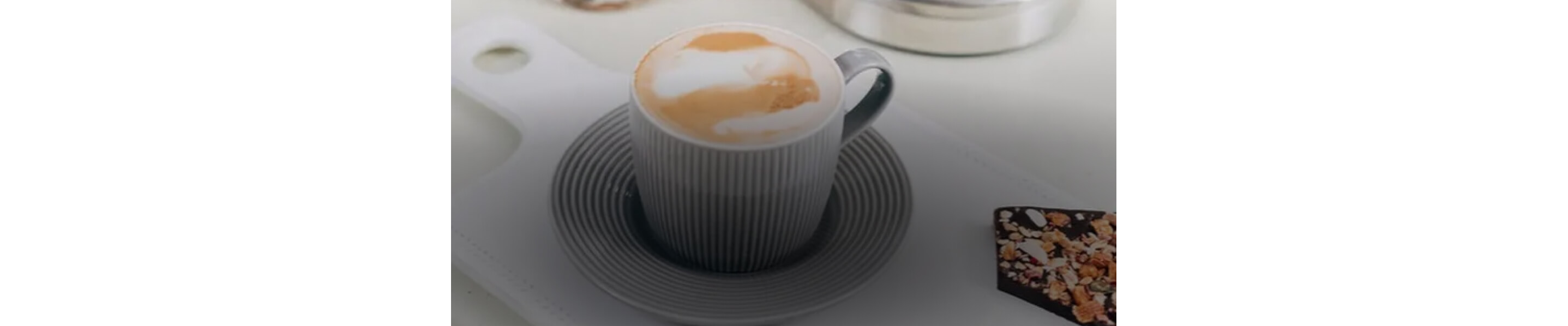 A latte on a countertop. 