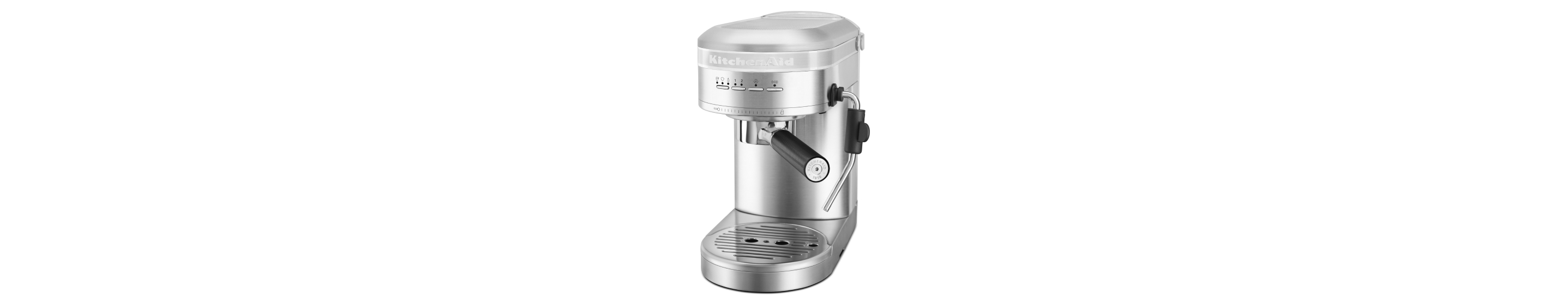 A KitchenAid® Metal Semi-Automatic Espresso Machine.
