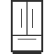 A freestanding refrigerator. 