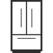 A freestanding refrigerator. 