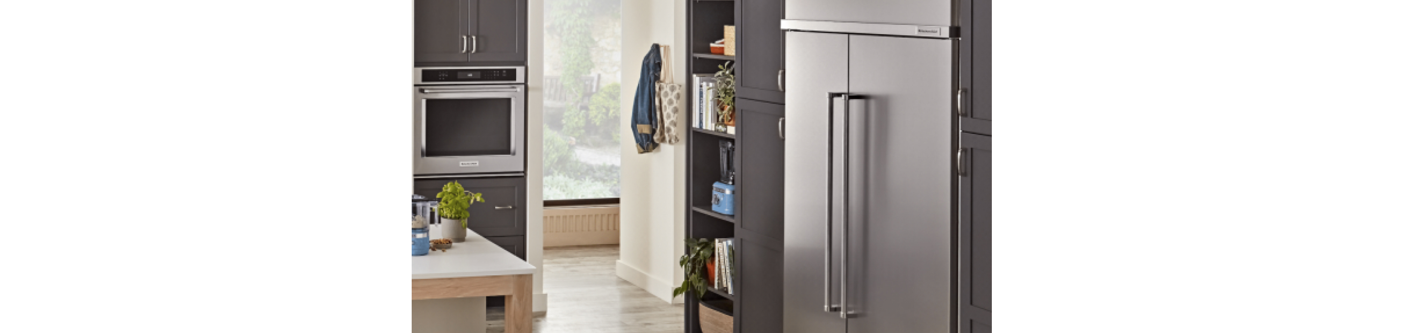 KitchenAid® Side-by-Side Refrigerator in a kitchen.