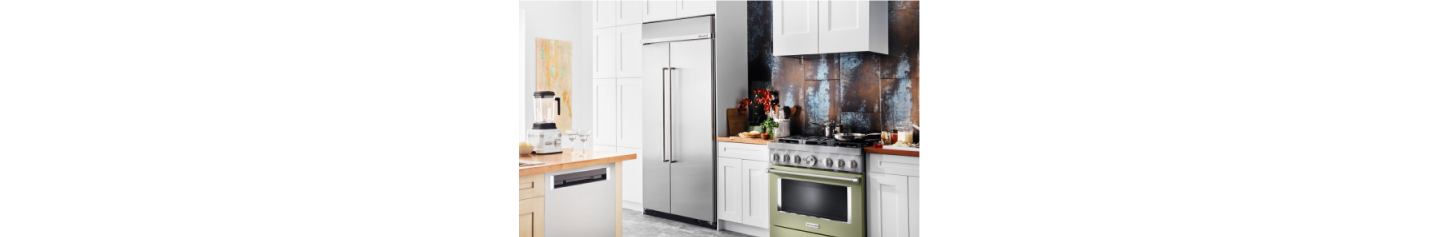 A modern kitchen filled with KitchenAid® appliances. 
