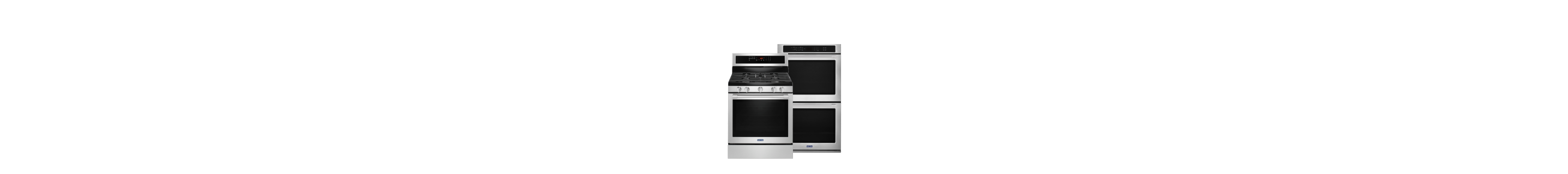 A KitchenAid® Wall Oven and Range.