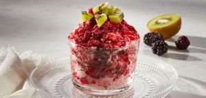 Blackberry Kiwi shaved ice.