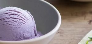 Perfectly purple scoops of lavender and honey ice cream -- a Yummly recipe.