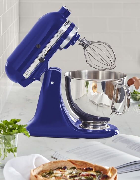 Cobalt Blue KitchenAid® stand mixer on a counter