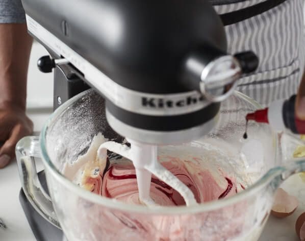 Matte Black KitchenAid® stand mixer with frosting