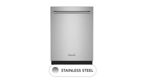 A KitchenAid® dishwasher in Stainless Steel