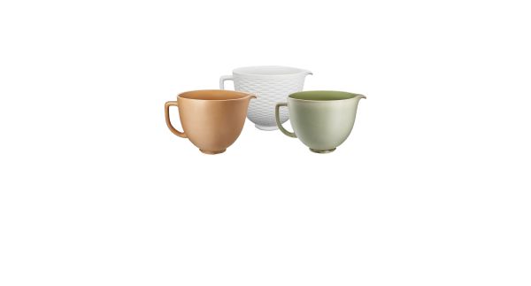 Three stand mixer bowls