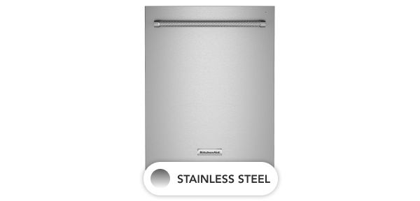 A KitchenAid® Dishwasher in Stainless Steel