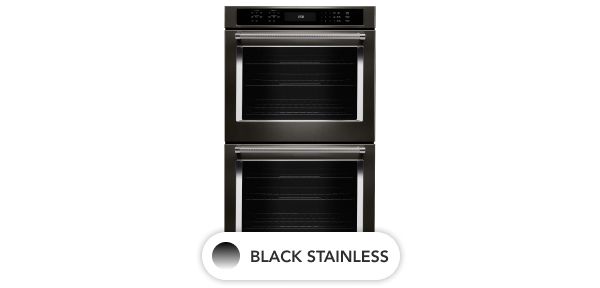 A 27" Double Wall Oven in Black Stainless