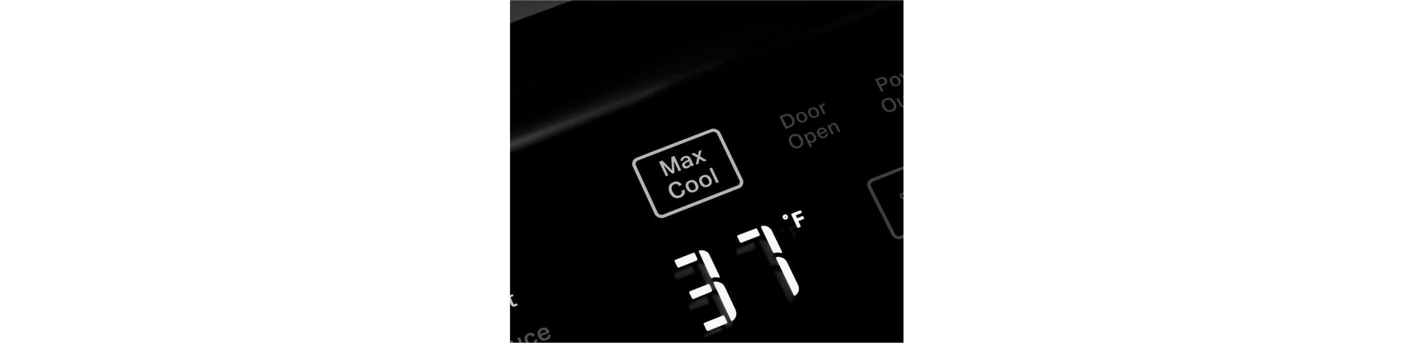 A person selecting the Max Cool control on the KitchenAid® Built-In Side-by-Side Refrigerator