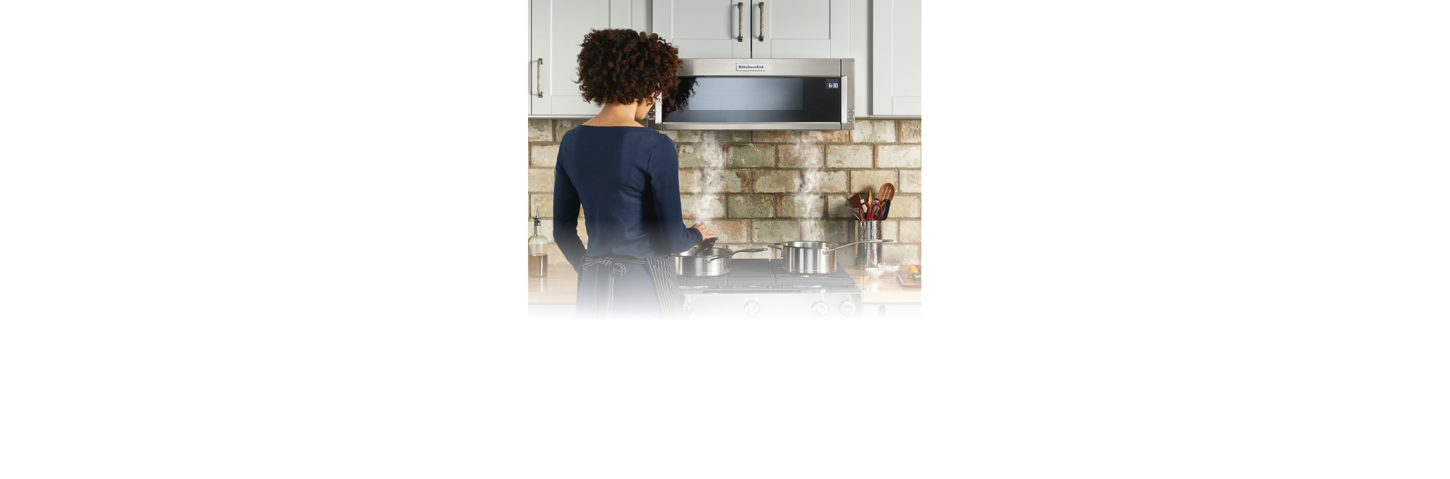 Cooking on a KitchenAid range.