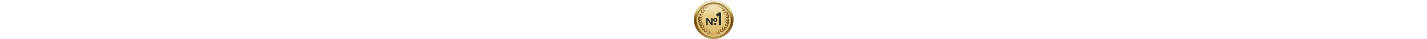 A detailed gold badge with the words saying No. 1 inside.