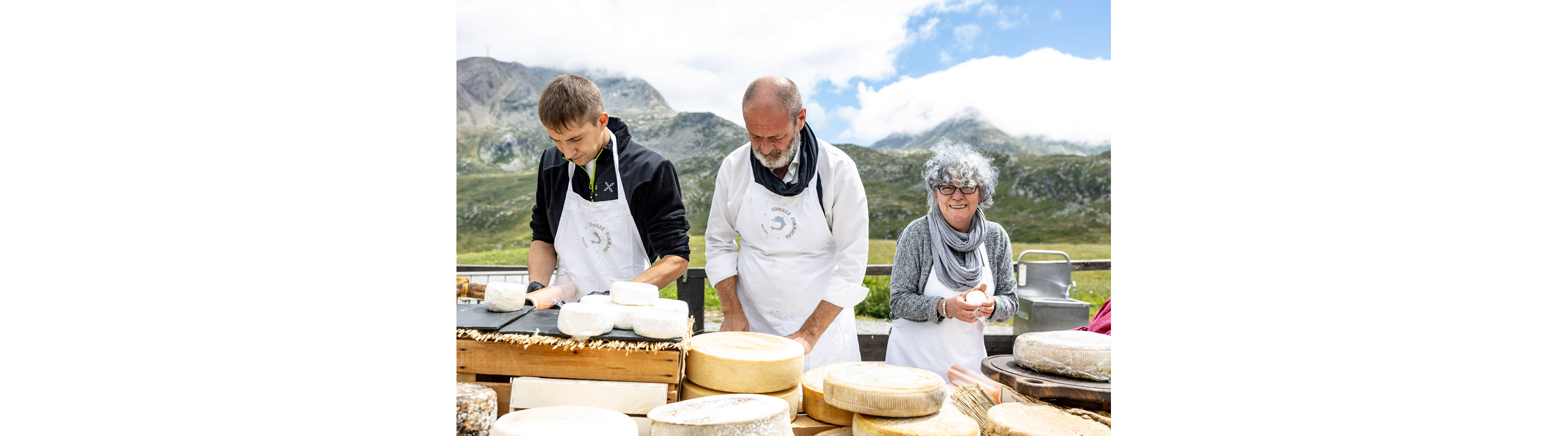 The Giovale family making cheese.
