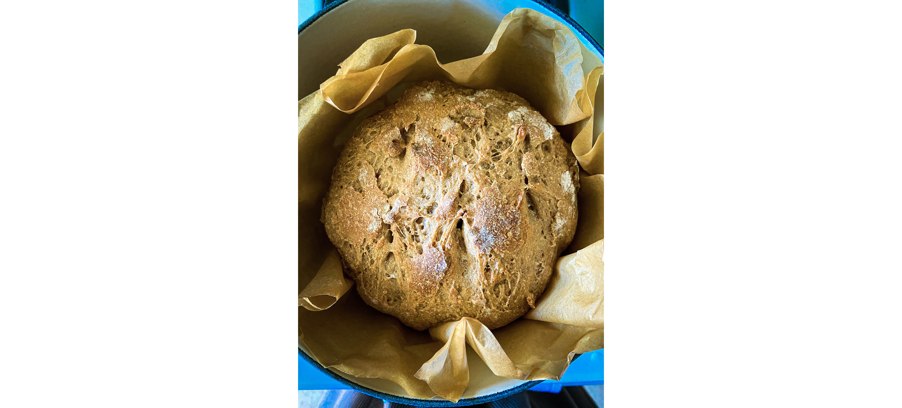 A small circular loaf of freshly baked bread.