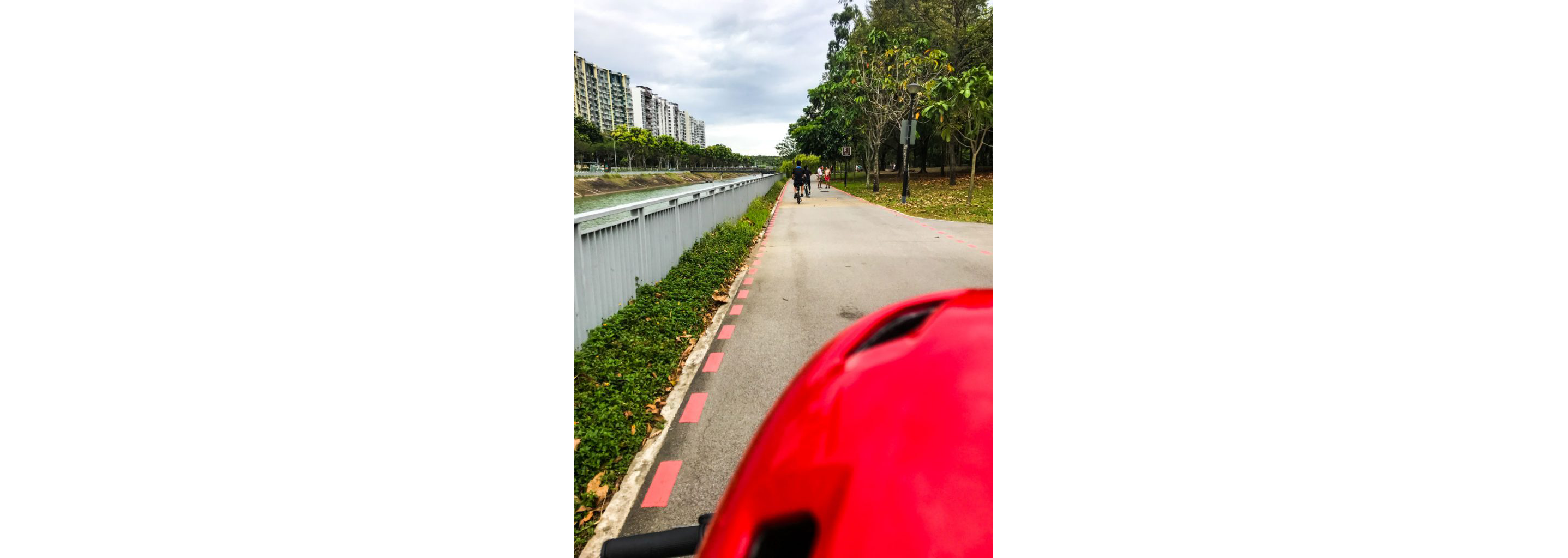 A bike path along a river.