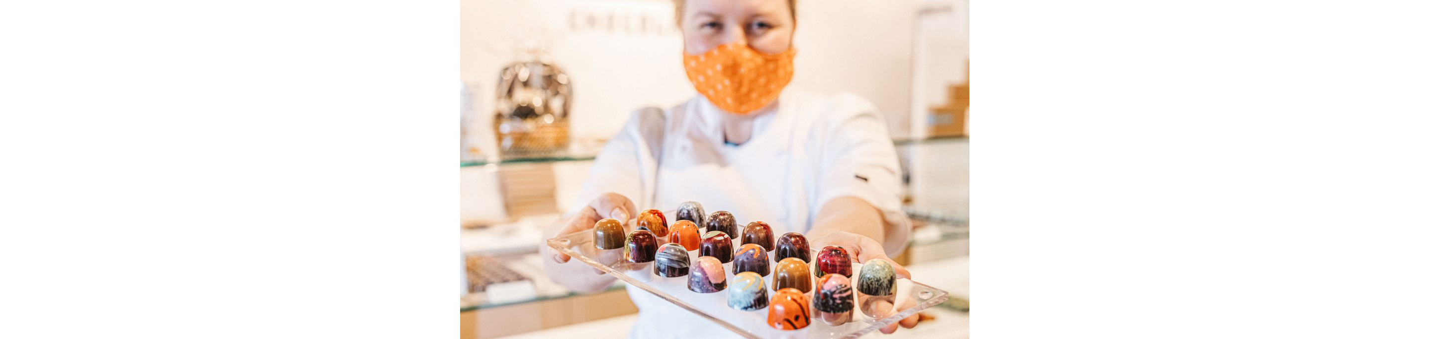 Decadent, colorful chocolates from Naked Chocolate.