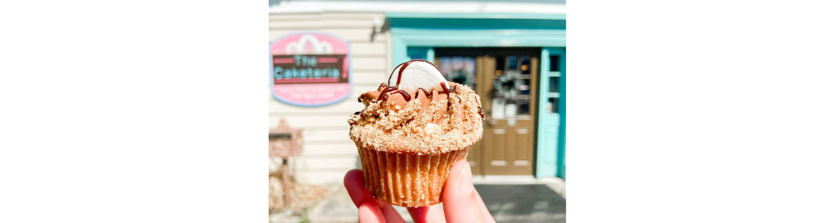 A single, delicious cupcake from The Caketeria.